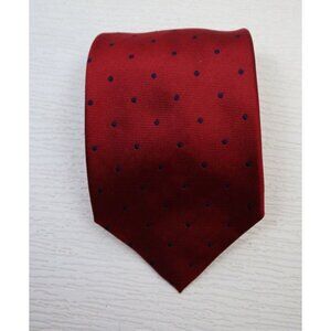 MEETING STREET - MEN'S RED & BLUE POLKA DOT 100% SILK TIE - HAND MADE